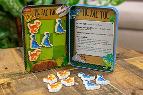 TS Shure by Bendon Dinosaur Tic-Tac-Toe Games Mini Magnetic Activity Tin with Illustrated Foam Magnets 50515 - Image 3