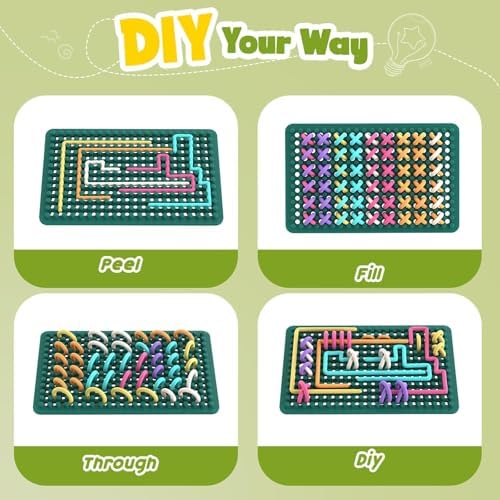 Fidget Toys for Kids 3+, Sensory Activity Knitted Board with 20 Strings - Image 3