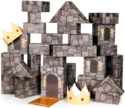 National Geographic Jumbo Cardboard Building Blocks 30-Piece Castle Set by BlueMarbleToys