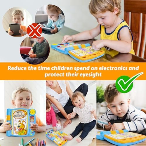 Talking Activity Book for 2 Years Old & Up - Sound Book with 5 Learning Activities Including Letters, Numbers, Quiz Game & Memory Match - Interactive Books for Babies with Fun Sound and Melodies - Image 5