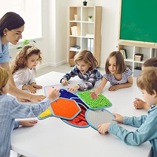 Boao 8 Set Mini Sensory Mats for Autism Kids Sensory Floor Tiles, Irregular - Image 6