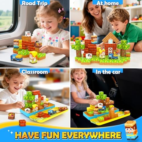 Magnetic Blocks Travel Toddler Toys Magnet Building Tiles STEM Sensory Toys - Image 4