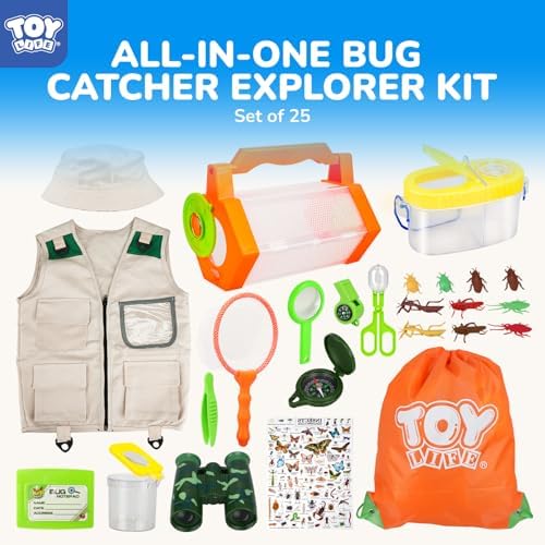 TOY Life Kids Explorer Bug Catcher Kit with Safari Costume, Binoculars Kids Outdoor Toys, Bug Toys, Butterfly Net, Camping Set Outdoor Activities Adventure Kit Nature Exploration Gifts Kid Ages 3-12 - Image 3