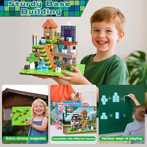 ToyUnited 200PCS Magnetic Building Blocks with 6 Base Plate - Image 2
