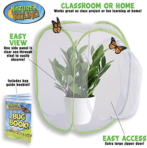 Nature Bound Butterfly Growing Kit - Live Caterpillar to Butterfly Project for Kids - Includes Voucher for Caterpillars, Green Pop-Up Enclosure, and STEM Learning Guide - Image 6