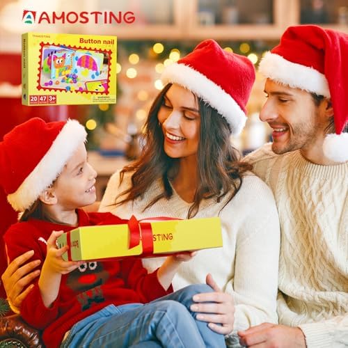 AMOSTING Button Art Toy, Color Matching Pegboard for Kids Ages 3+ - Image 6