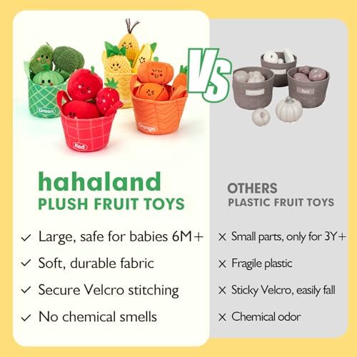 hahaland Baby Sensory Toys Montessori Toys 1 Year Old Fruit Vegetable 16PCs - Image 6