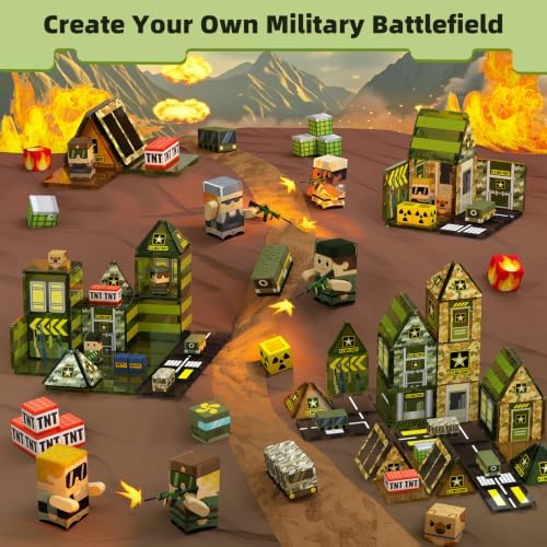 GobiDex 100PCS Magnetic Building Blocks Army Toys for Boys - Image 3