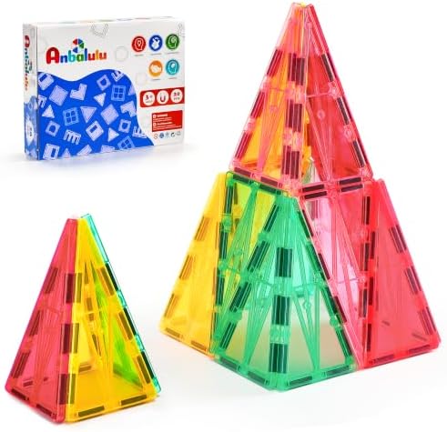20 PCS Magnetic Right Triangles Expansion Pack – Essential Roof Shingles by AnbaluluToys