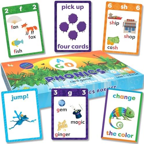 AGO Phonics Card Game for Kids – Learn to Read, 3 Levels, 162 Cards by AGO