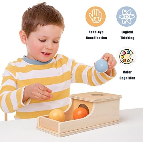 Montessori Object Permanence Box for Babies, Wooden Ball Drop Toy - Image 5