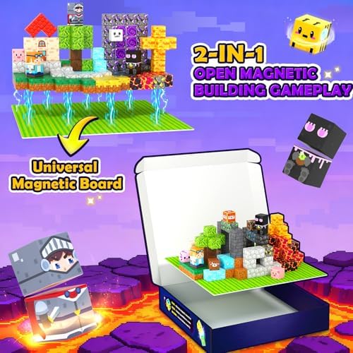 Soyee Magnetic Blocks 200 PCS - Magnetic Building Cubes Toys Build Mine Magworld Craft Cubes Portal Theme STEM Toys for Kids Ages 3-5 4-8 8-12 Birthday Gifts Boys Toys Ages 6-8 - Image 6