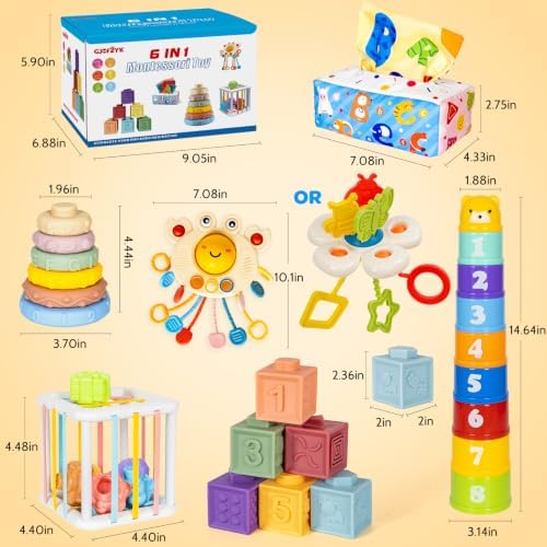 6 in 1 Montessori Toy for Babies Sensory Set for Infant Early Learning Gift - Image 5