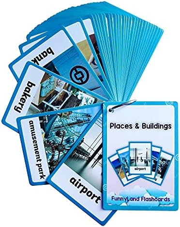 Lilias Places & Buildings Flash Cards, Toddler Learning Toys, Preschool Learning Toys, Homeschool Supplies, Learning Supplies for Kindergarten, 4.3 X 3.14 Inch, 32 Cards in Set by Unknown