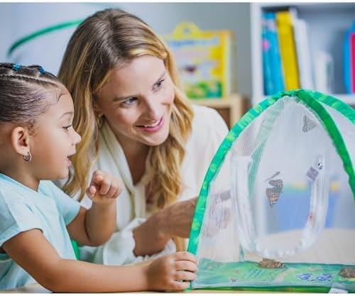 Insect Lore Butterfly Farm - Live Cup of 5 Caterpillars, Reusable Habitat, STEM Butterfly Activity Journal & Supplies - Grow, Observe and Release Painted Lady Butterflies - Image 2