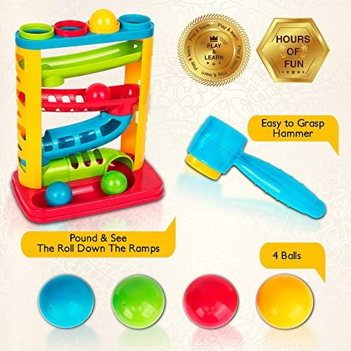Durable Pound A Ball Toys for Toddler, Stacking, Learning, Active, Early Developmental Hammer Montessori Toys, Fun Gifts for Boy & Girl - STEM Educational Toy - Great Birthday Gift Ages 1 2 3 - Image 3