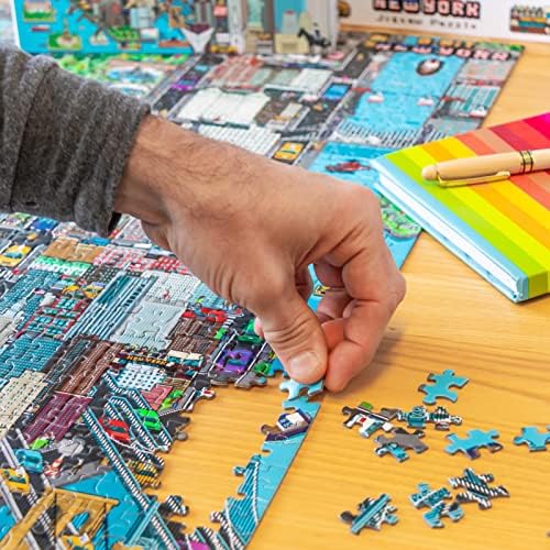 1000 Piece Puzzle - 8-bit Retro Gaming Style New York City Jigsaw Puzzles 1000 Pieces for Adults Made with 100% Recycled Cardboard - Puzzles for Adults Level 3 by bopster - Image 5