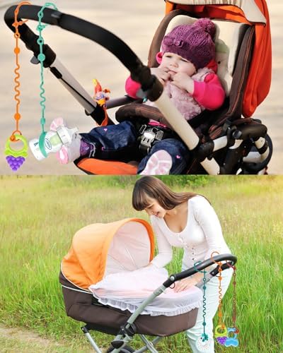 LittleHugs Toy Straps for Baby, 5pcs Adjustable Toy Holder for Stroller Accessories, Silicone Tether Pacifier Clip, No Throw Travel Essential Leash for High Chair, Car Seat (4-Pack) - Image 5