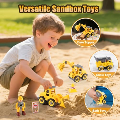 LUDILO 4PCS Take Apart Construction Toys for 3 Year Old Boy Birthday Gift - Image 5