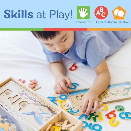 Melissa & Doug See & Spell Wooden Educational Toy with 8 Double-Sided Spelling Boards and 64 Letters Preschool Learning Activities, See & Spell Learning Toys for Kids Ages 4+ - Image 5