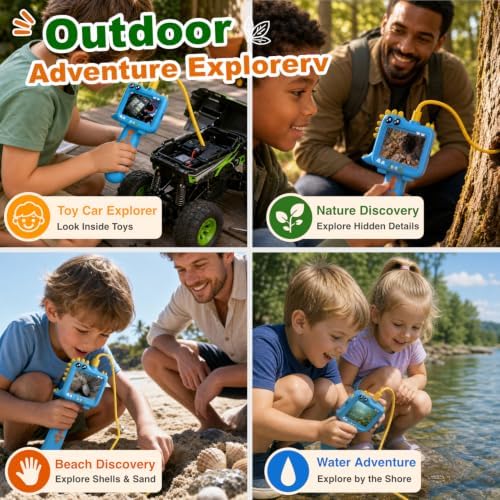 Borescope Camera Toy with Light for Kids, STEM Science Educational Toy for 3-10 Years Old Boys Girls Birthday Gift, Kids Endoscope with Light for Outdoor Adventures & Nature Discovery Blue - Image 6