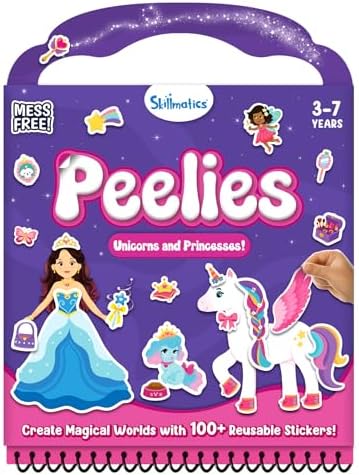 Skillmatics Peelies – Unicorns & Princesses, Reusable Sticker Activity Book by Skillmatics