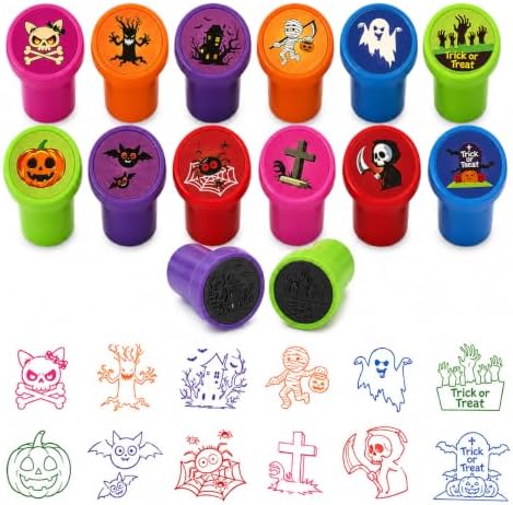Cinrobiye 24 Pcs Halloween Stampers Party Favor Set, Cute Trick or Treat Stamps for Kids Halloween Party, Classroom Rewards, Goody Bag Fillers, Spooky Party Supplies by Cinrobiye