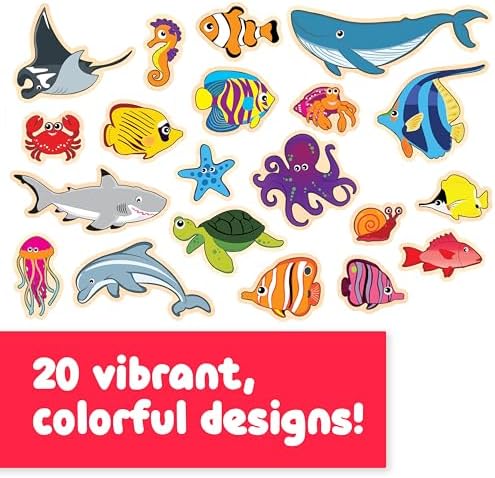 Spark & Wow Wooden Magnets, Sea Life, Magnets for Kids Ages 2+ - Image 3