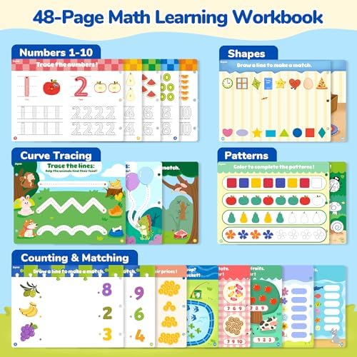 JoyCat Math Busy Book for Toddlers Reusable Preschool Workbook for Ages 3–8 - Image 4