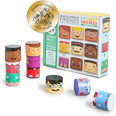 16-Piece Magnetic Wooden Friends Set, Diversity Dolls by MyFamilyBuilders