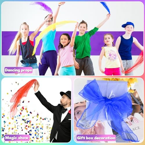 NEBURORA Juggling Scarves Square Colorful Play Scarve for Dance Magic Tricks Performance Props Scarf Accessories - Image 5