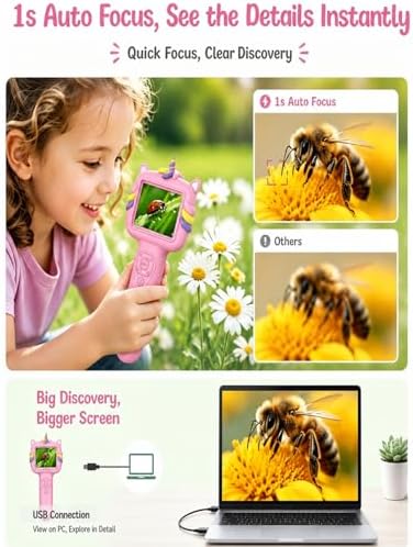 Microscope Camera for Kids Gifts Toys- Handheld Pocket Microscope Autofocus - Image 6