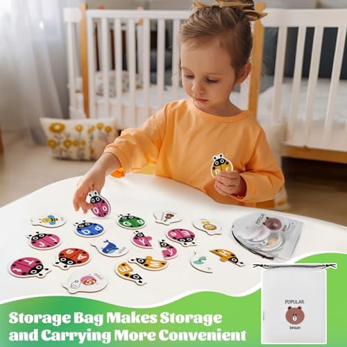 Ladybug Self Correcting Alphabet Puzzle: Letter Matching Games for Toddlers 3-5, 52pcs Double-Sided Montessori ABC Puzzles Cards Preschool Learning Activities Educational Toy Gift for Kids - Image 5