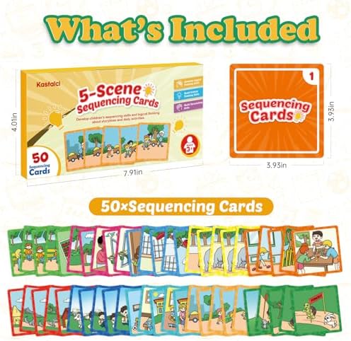 Kasfalci Sequencing Cards, Sequence Game for Kids, Speech Therapy Materials for Autism, Improve Storytelling,Social Skills, Sentence Building, Preschool Learning Activities for Classroom & Homeschool - Image 6