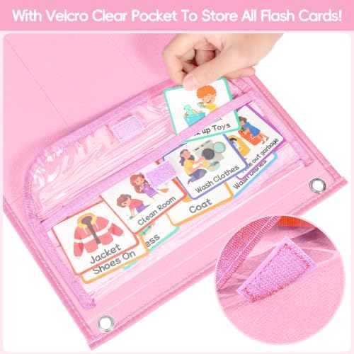 Visual Schedule for Kids with Autism Chore Reward Chart, Bedtime Routine Chart for Toddlers, Double Side Weekly Planner Board with 135 Cards for Home School Planner, Autism Learning Materials - Image 7