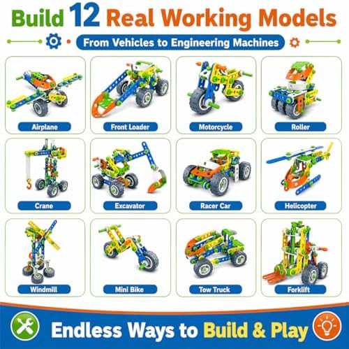 12 in 1 STEM Toys for 4 5 6 7 8+ Year Old Boy Girl Birthday Gifts Building Toys for Kids Ages 4-8 5-7 6-8 Educational Stem Activities for Boys 4-6 8-10 Construction Creative Games Holiday Idea Gift - Image 2