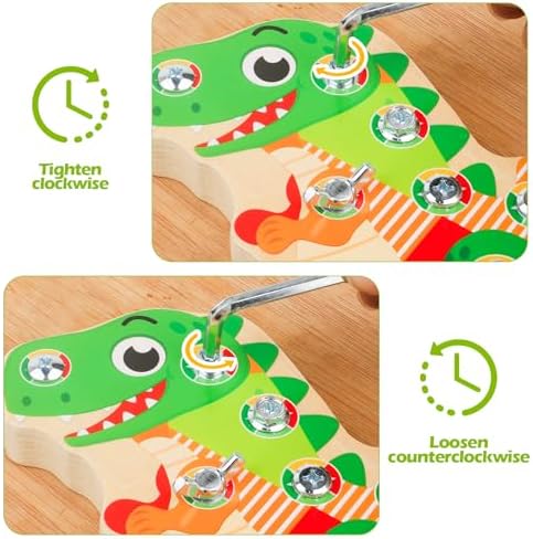 Montessori Dinosaur Screw Board, 8 Screws, Fine Motor Toy for Kids Ages 3+ - Image 6