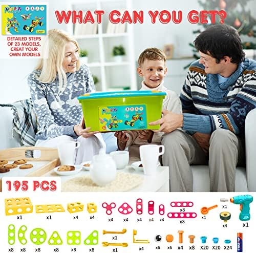 NXONE 195 PCS STEM Toys, Building Sets for Kids 3+ - Image 6