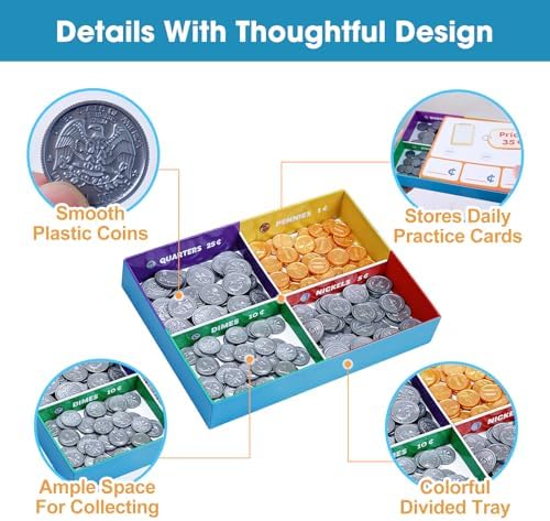 Making Change Money Game for Kids, Play Bills & Coins for Develop Math & Practical Money Skills, Counting, Math Manipulatives Homeschool & Kindergarten Supplies-Ages 3+ - Image 4
