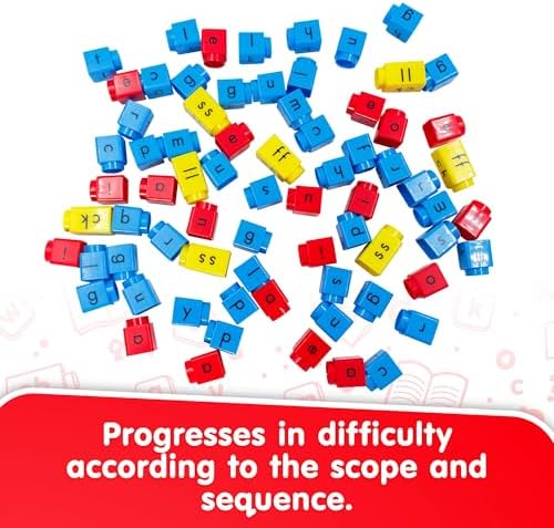 Junior Learning Rainbow Phonics Blox - 30 CVC Word Building Cards & Blocks - Image 3