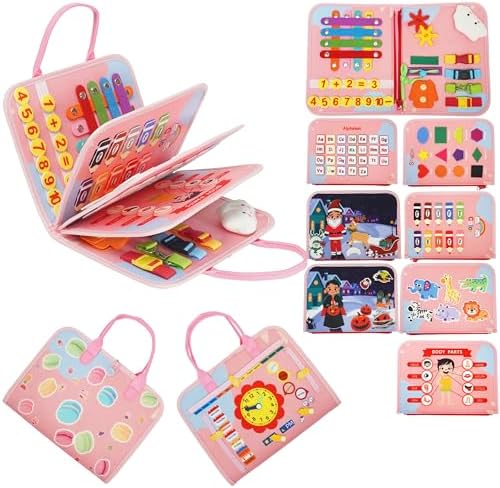 Busy Board Montessori Toy, Toddler Travel Activity by Soupost