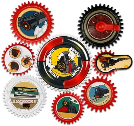 Magnetic Gears Toy Set 8 PCS, Gear Toys for Toddlers 1-3 with Music & Light, Educational STEM Learning Fun Fridge Magnets for Kids, Toddler Electric Spinner Toys Gift for Boys Girls by ROHSCE