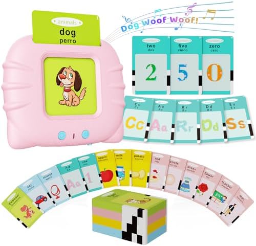 Aullsaty Toddler Toys Bilingual English and Spanish Talking Flash Cards for 1 2 3 4 5 6 Year Old Boys and Girls, Autism Sensory Toys for Autistic Children, Learning Educational Speech 250 Sight Words by Aullsaty
