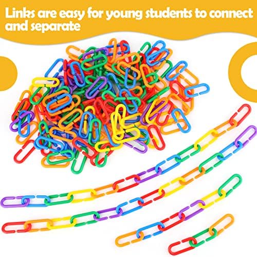 Aizweb 240pcs C-Clips Hooks Plastic Chain Links - Counting & Linking Activity Kit, Sensory Toys for Toddlers, Develops Kid's Fine Motor and Color Recognition & Sorting Skills,Educational Learning Toys - Image 6