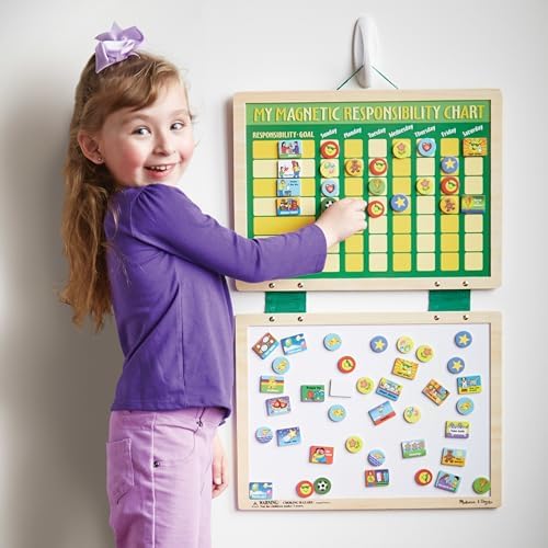 Melissa & Doug Deluxe Wooden Magnetic Responsibility Chart with 90 Magnets - Image 2