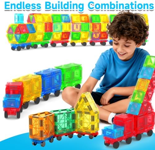 8 PCS Mini Magnetic Tiles Cars Construction Set, Magnetic Car Base - Image 5