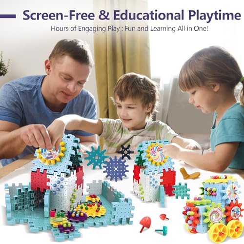 Gear Toys Interlocking Building Blocks for Kids, 150PCS Building Toys Set - Image 2