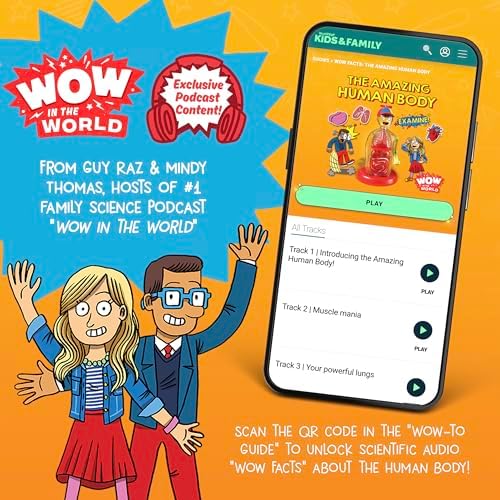 Wow in The World The Amazing Human Body Kit by Thames & Kosmos, Interactive Mechanical Anatomy Model w/Pumping Heart, Lungs, Digestive Tract, Glow-in-The-Dark Bones, Brain & More, Science for Ages 4+ - Image 6