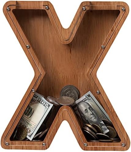 Ladenk Wooden Letter Piggy Bank - Piggy Bank for Kids Boys Girls Toddler - Image 2