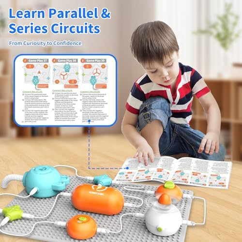 Circuit Kit for Kids 3-12, 25PCS STEM Blocks 80+ Projects Fan RGB - Image 6